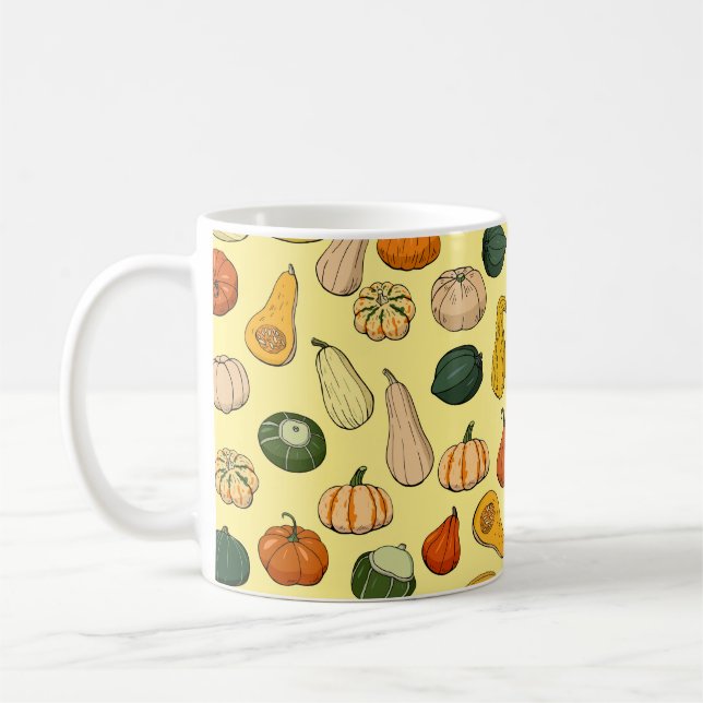 Mug Motif sans couture avec des squashe dessinés à la  (Gauche)