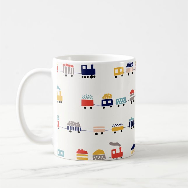 Mug Motif sans couture avec des trains de couleurs mig (Gauche)