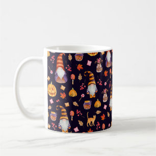 Mug Motif sans couture avec éléments Halloween vinta