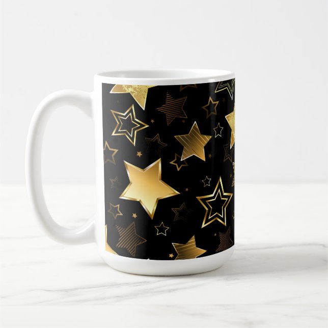 Mug Motif sans couture avec étoiles d'or (Gauche)