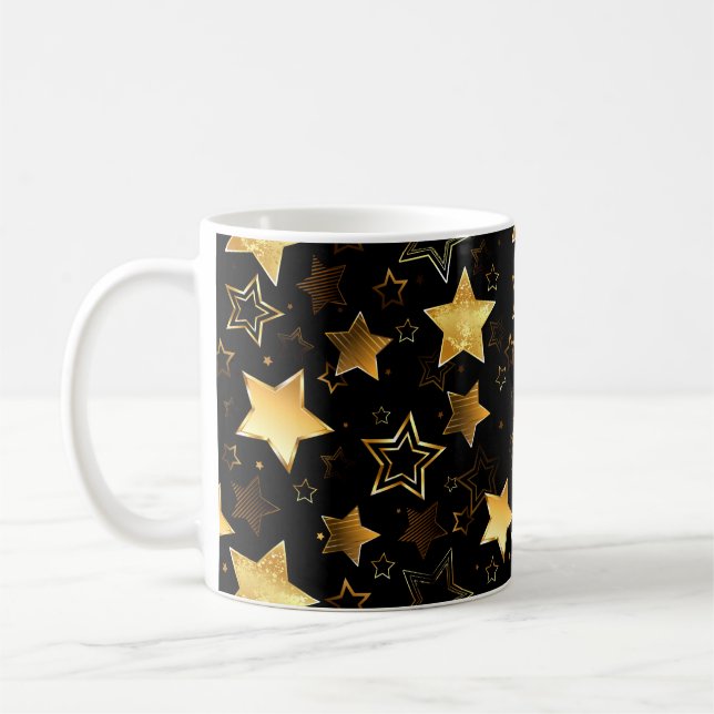 Mug Motif sans couture avec étoiles d'or (Gauche)