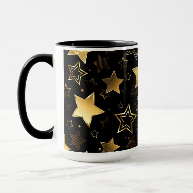 Mug Motif sans couture avec étoiles d'or (Gauche)