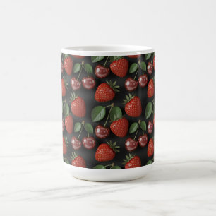 Mug Motif sans couture avec fraises et cerises