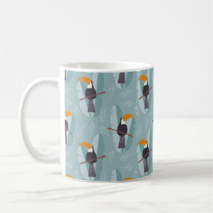 Mug Motif sans couture avec perroquet de jungle toucan
