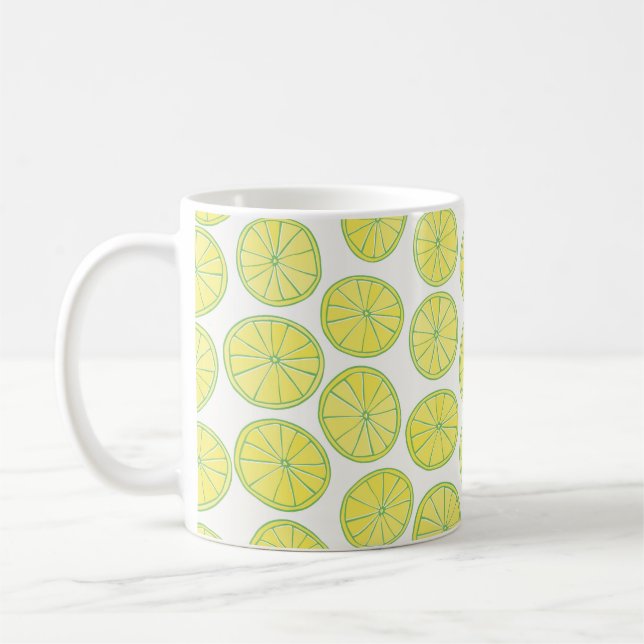 Mug Motif sans couture avec tranches de citron jaune s (Gauche)