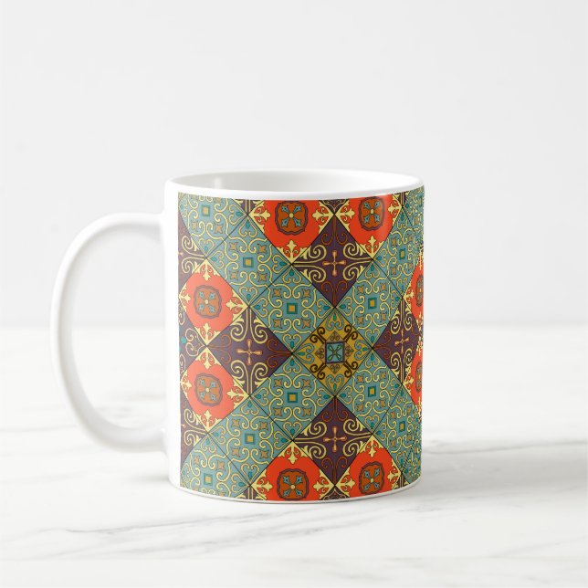 Mug Motif sans couture avec tuiles portugaises en tala (Gauche)