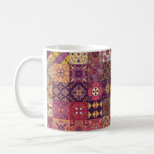 Mug Motif sans couture avec tuiles portugaises en tala