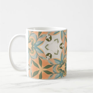Mug Motif sans couture botanique bleu pêche