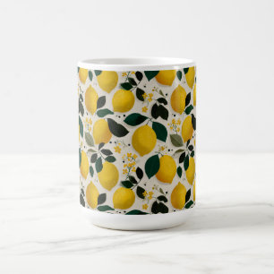 Mug Motif sans couture de citron botanique vintage