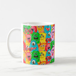 Mug Motif sans couture de l'aquarelle peint drôle mons