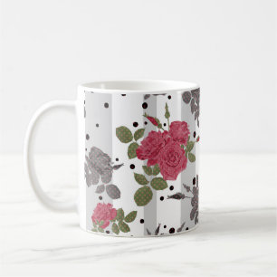 Mug Motif sans couture de roses rouges rétro vintage à