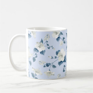 Mug Motif sans couture de siringa et fleurs d'hibiscus