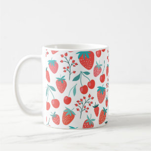 Mug Motif sans couture décorative avec fruits, fraise