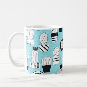 Mug Motif sans couture dessiné à la main avec cactus e