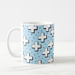 Mug motif sans couture dessiné à la main avec panneaux