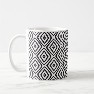 Mug Motif sans couture dessinée à la main en noir et b