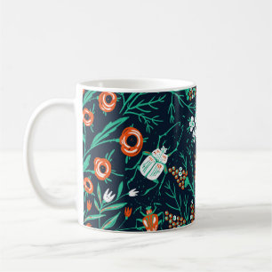 Mug  motif sans couture fleurie avec fleurs d'été et c