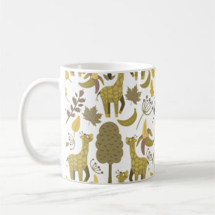 Mug Motif sans couture Giraffe jaune blanc arrière - p