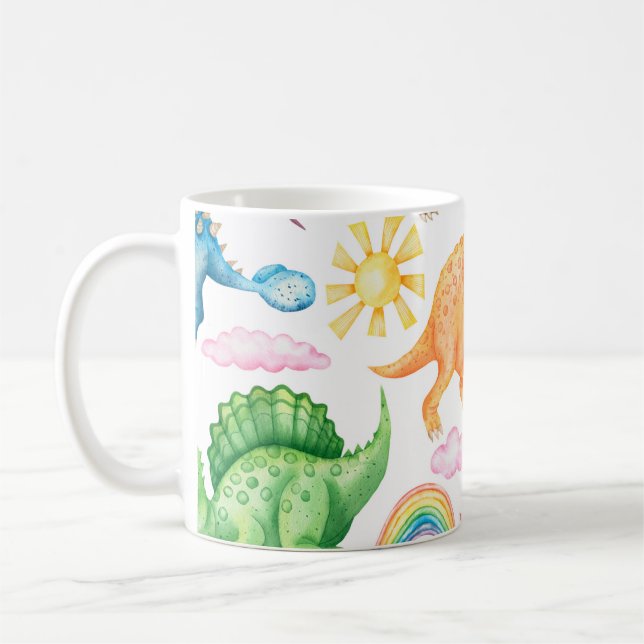 Mug Motif sans couture représentant des dinosaures col (Gauche)