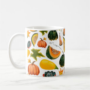Mug Motif sans faille de citrouilles et de feuilles su
