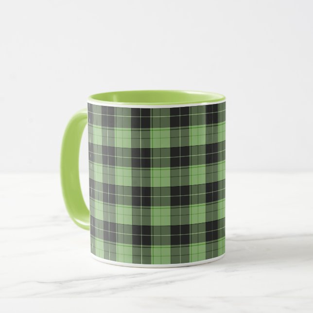 Mug Motif simple tartan en vert clair (Devant gauche)