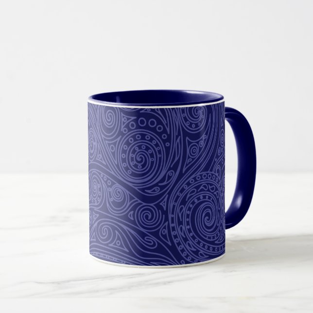 Mug Motif spiral violet et lavande (Devant droit)