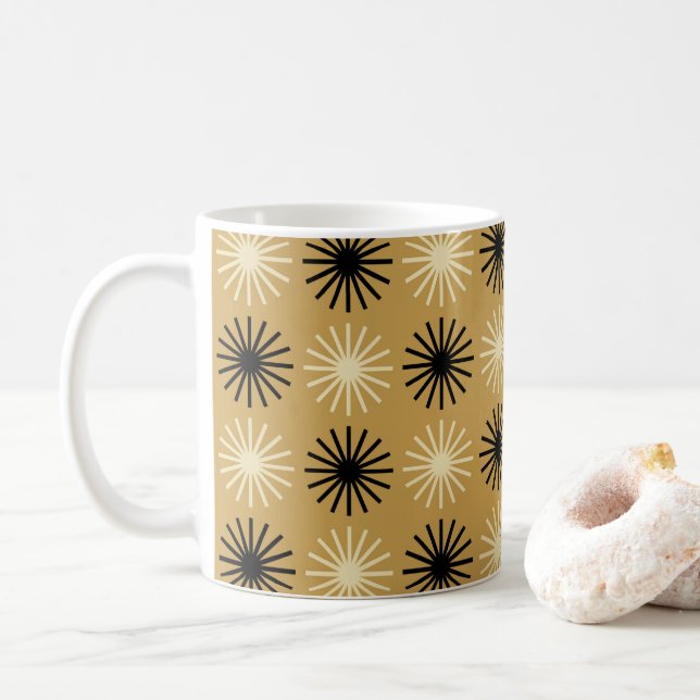 Mug Motif Starburst moderne du milieu du siècle (Avec donut)