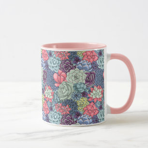 Mug Motif succulent coloré