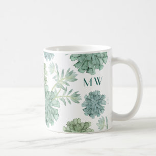 Mug Motif succulent du bonheur   d'usine du monogramme
