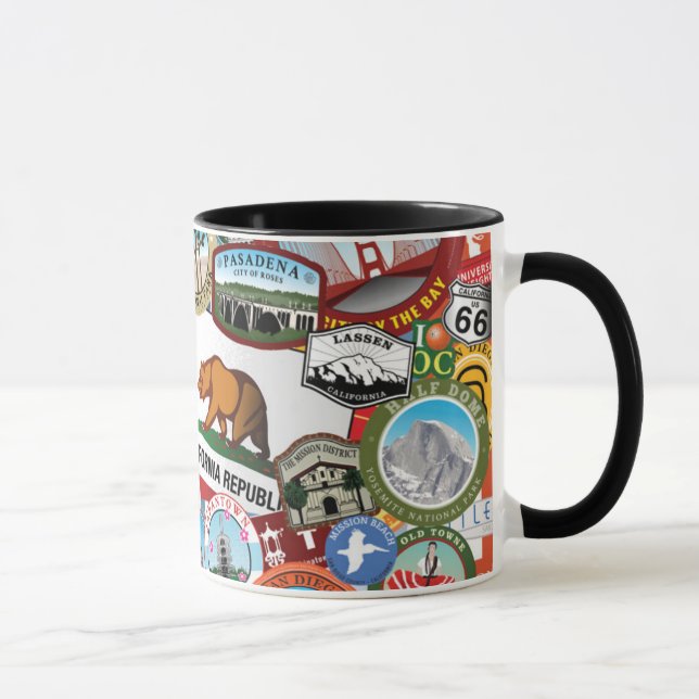 Mug Motif superbe de collage d'autocollant de la (Droite)
