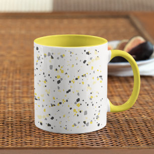 Mug Motif terrazzo géométrique moderne jaune gris