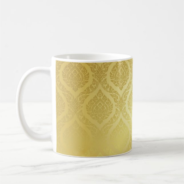 Mug Motif thaïlandais suprême or arrière-terrain thaï, (Gauche)