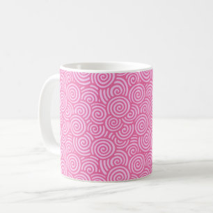 Mug Motif tourbillon japonais - menthe poivrée rose
