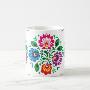 Mug Motif traditionnel polonais floral folk broderie