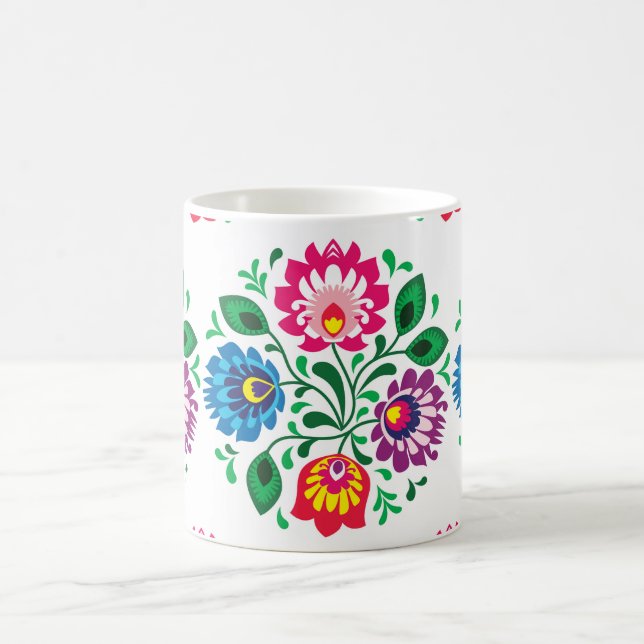 Mug Motif traditionnel polonais floral folk broderie (Centre)