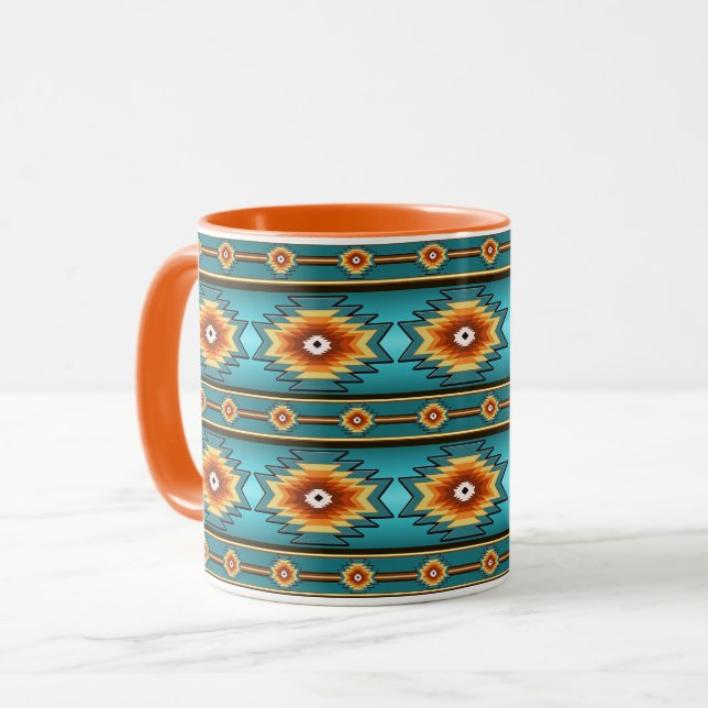 Mug Motif tribal géométrique ethnique du sud-ouest (Devant gauche)