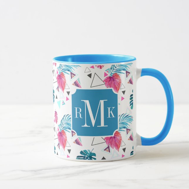Mug Motif tropical de triangle de feuille (Droite)