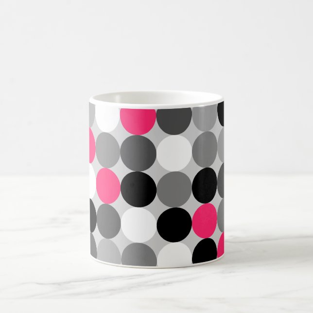 Mug Motif vectoriel points rose et blanc (Centre)