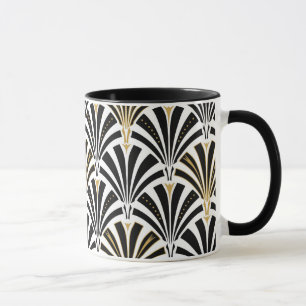 Mug Motif ventilateur Art déco - noir et blanc