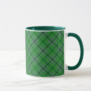 Mug Motif vert-foncé et de Forest Green de plaid
