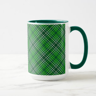 Mug Motif vert-foncé et de Forest Green de plaid