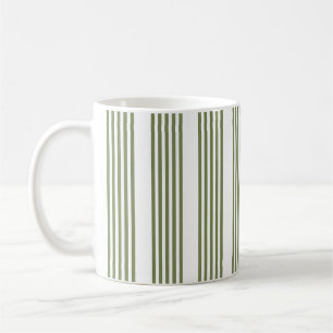 Mug Motif vert olive et blanc cinq bandes