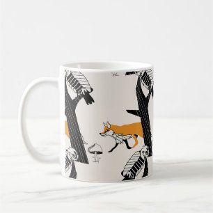 Mug Motif vintage à main sans couture avec renard mig