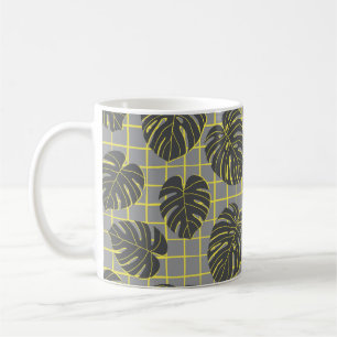 Mug Motif vintage abstrait transparent avec gris foncé