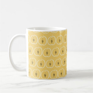 Mug motif vintage avec pomme. Illustration dessinée à