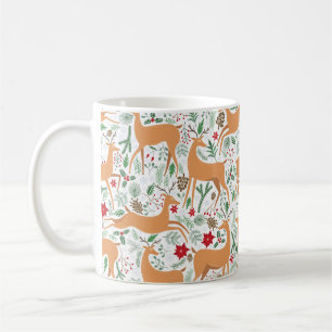 Mug motif vintage chevreuils d'hiver sans soudure. Bba