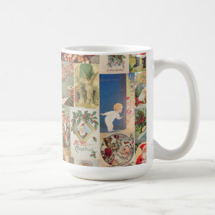 Mug Motif vintage de vacances de cartes de Noël