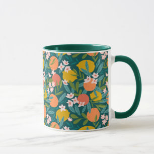 Mug Motif vintage en fleurs d'orange et de citron
