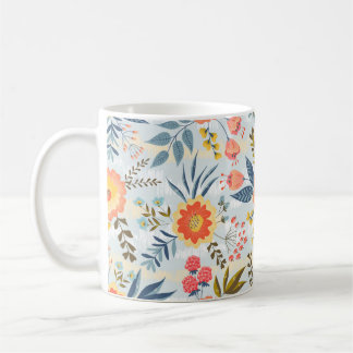 Mug Motif vintage sans couture avec les fleurs abstrai