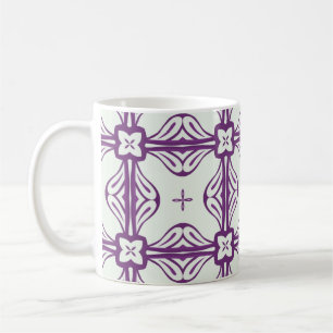 Mug Motif violet et blanc sans fil